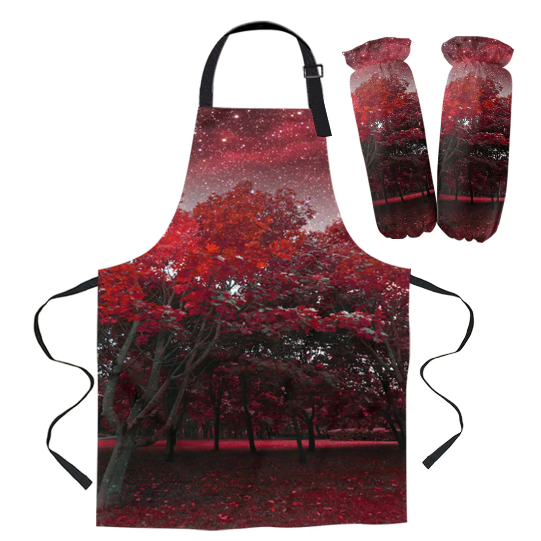 Фартук Red Woods Moon Starry Sky рукавицы с манжетами женские детские нагрудники для