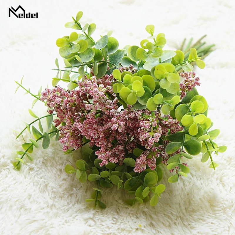 Meldel Wedding Bouquet Bridesmaid Babysbreath Bouquets Artificial White Bunch of Flowers DIY Home Party Office Decor | Свадьбы и