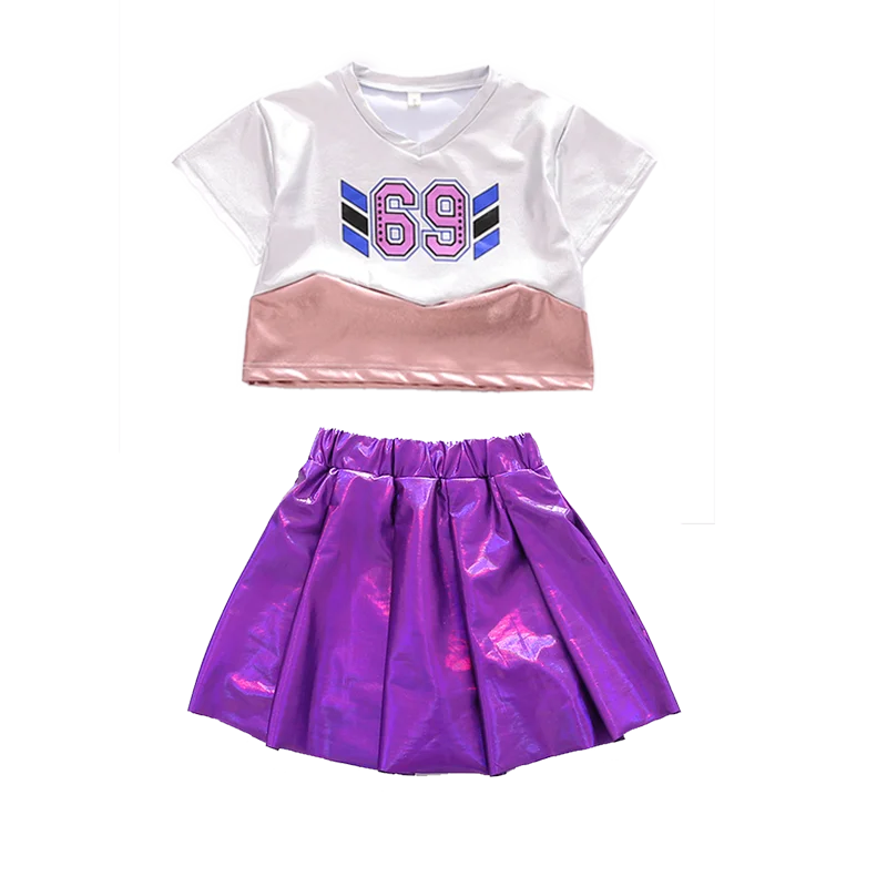 Детский джазовый костюм для девочек уличный с коротким рукавом детский школьный