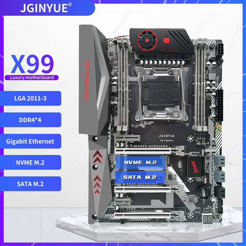 Материнская плата JINGYUE X99 LGA2011-3 поддержка DDR4 настольная память Xeon E5 V3 V4 процессор