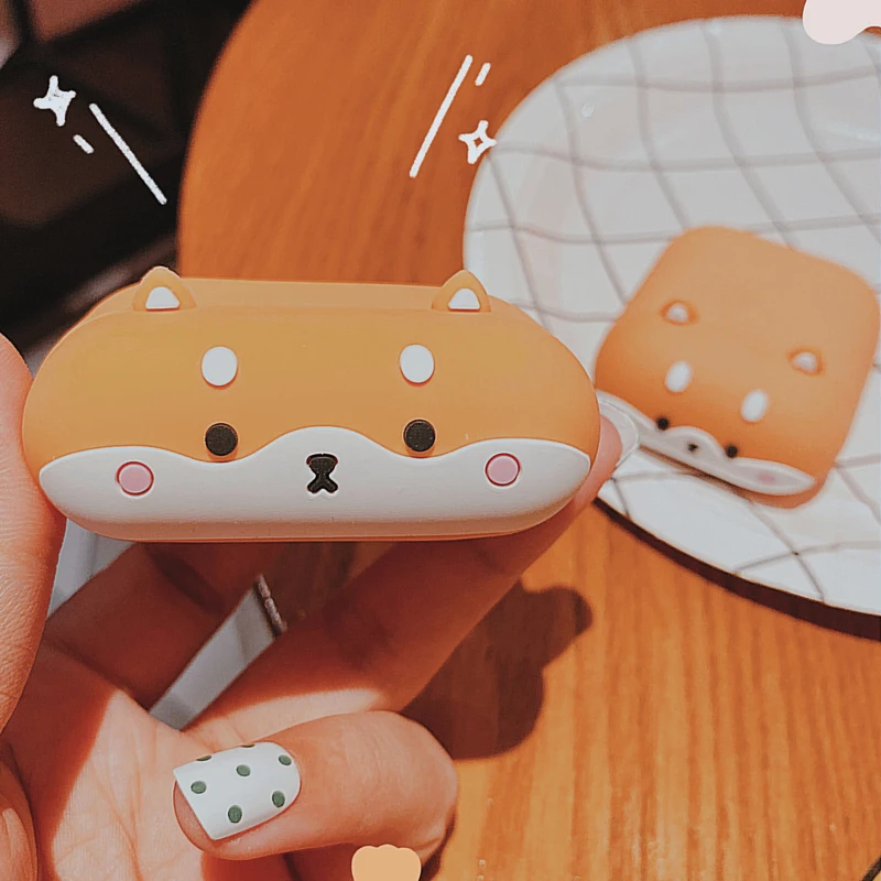 

For Airpods Pro 3D Cute Cartoon Shiba Inu Dog Soft Earpods Case for Apple Airpods 1 2 3 Lying Down Puppy Wireless Earphone Cover