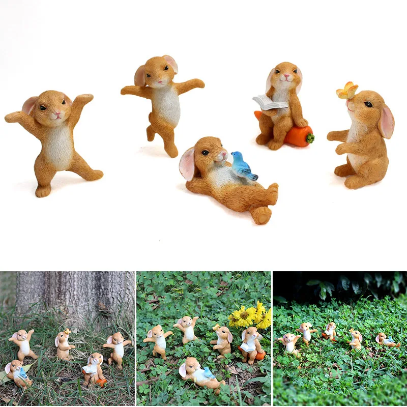 

2021 Bunny Animal Potted Garden Landscape Ornaments Decoration for Yard Household Garden @LS