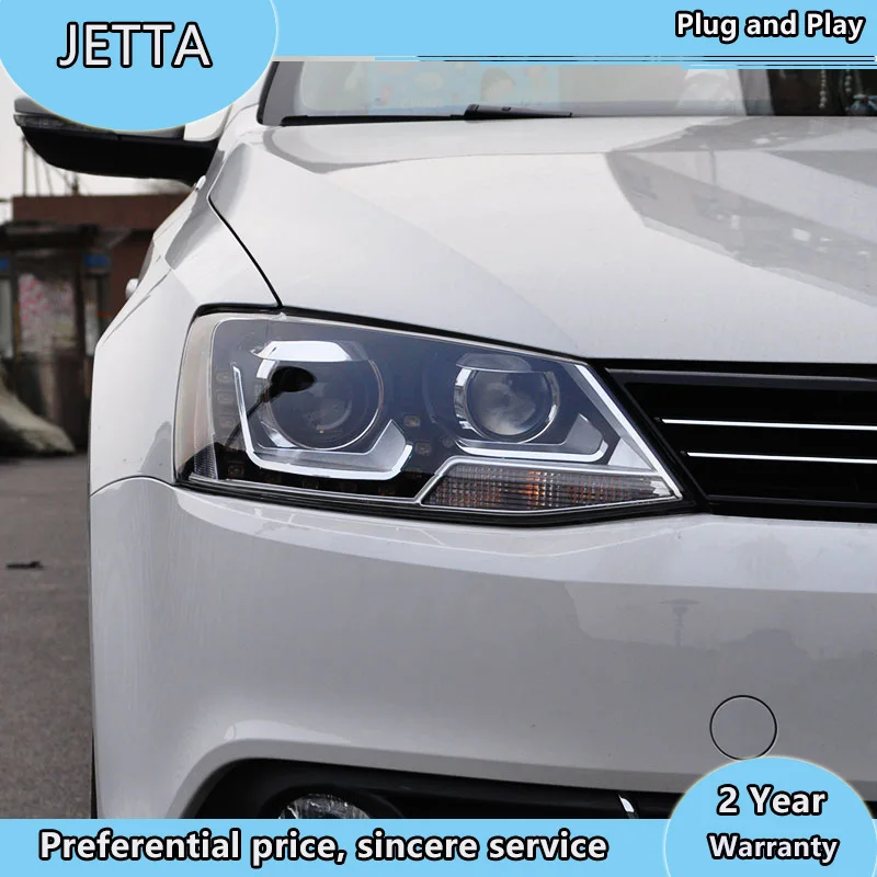 

Car Styling For VW Jetta headlights 2012-2015 Jetta led headlight Head Lamp led drl projector headlight H7 hid Bi-Xenon Lens