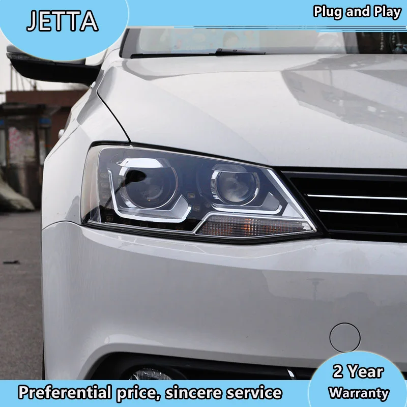 Стайлинг автомобиля для фар VW Jetta 2012-2015 светодиодные фары головная лампа