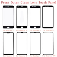 5pcslot front outer glass lens touch panel cover replacement for oneplus 3 3t 5 5t 6 6t 7 7pro 7t front screen lens
