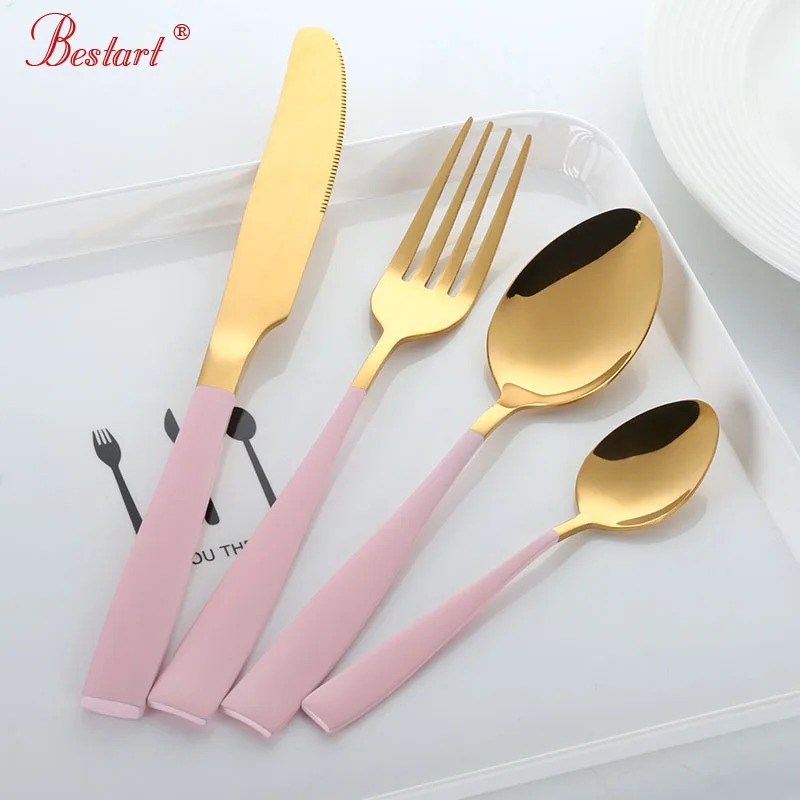 

24Pcs Black Cutlery Set Stainless Steel Dinner Service 6 Person Gold Fork Spoon Knife Set Silverware Tableware Korean Dinnerware