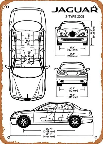 

Metal Sign - Luxury Car Bnw BNW Jaguar SType 2005-8 x 12 Vintage Look Tin Sign