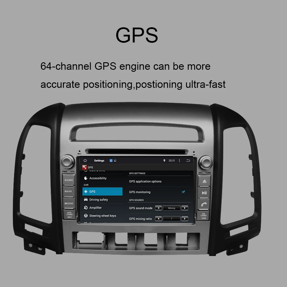 Автомобильный GPS-навигатор Android 10 0 4 Гб + 64 ГБ для HYUNDAI SANTA FE 2006-2012 автомобильное