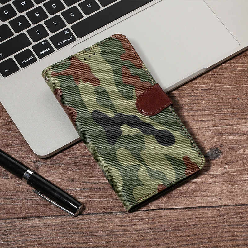 Камуфляжный кожаный чехол-бумажник армейского зеленого цвета для iPhone 6 6S 7 8 Plus iphone