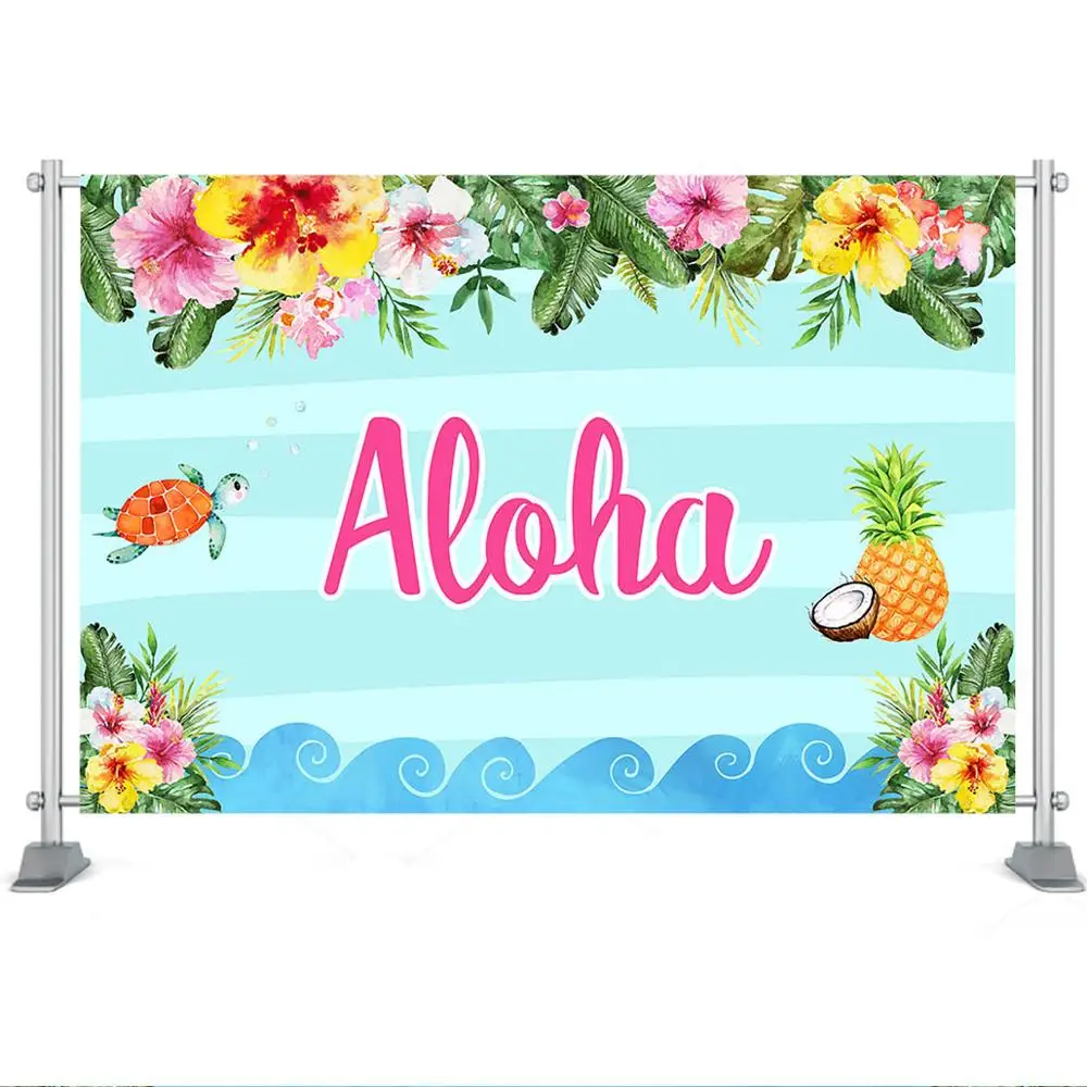 Summer Aloha Luau Tropical Backdrop Hawaiian Beach Pool Party Photography Background Baby Shower Birthday Banner | Электроника