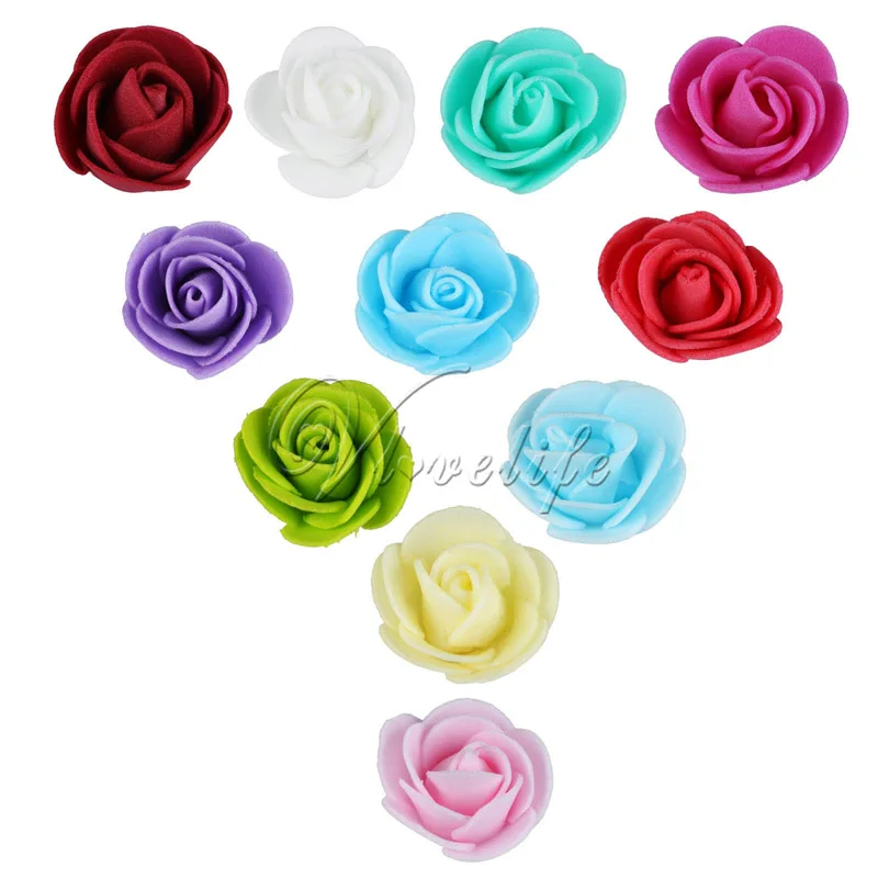 500 шт./пакет PE пена Роза Цветок голова искусственные розы ручной работы DIY