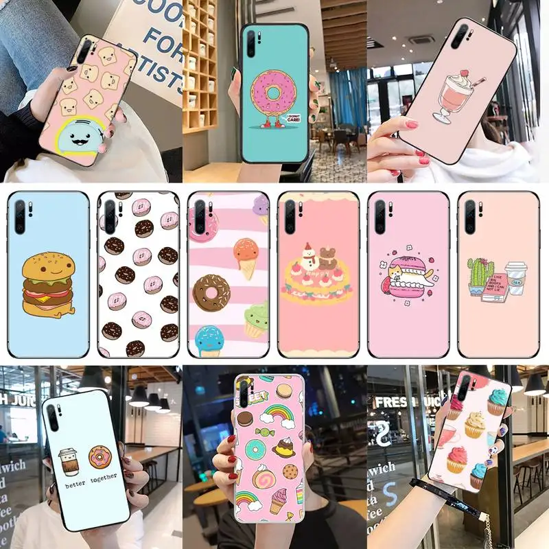

Cartoon cute food donut Phone Case For Huawei P40 P20 P30 Mate 40 20 10 Lite Pro Nova 5t P Smart 2019