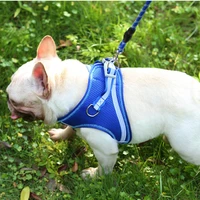 reflective dog harness chest strap pet traction rope training adjustable walking pet leash collar cat mesh puppy suppliers