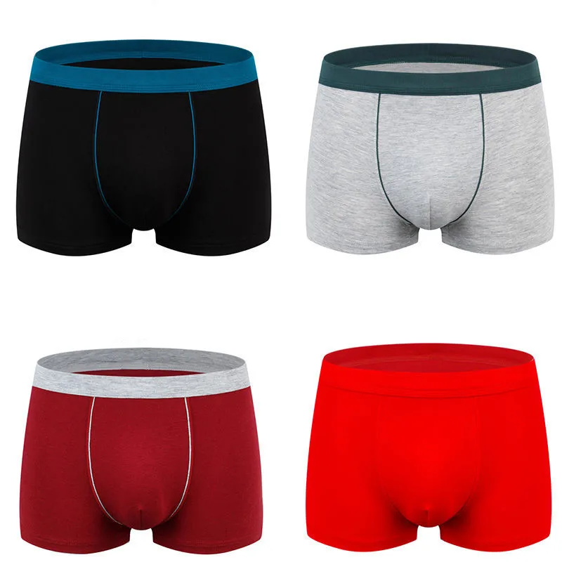 Трусы-боксеры мужские однотонные хлопковые дышащие интимное нижнее белье