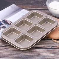 non stick square baking pan 6 cavity carbon steel bread cake fondant cookie mold tart trays mould bakeware tools