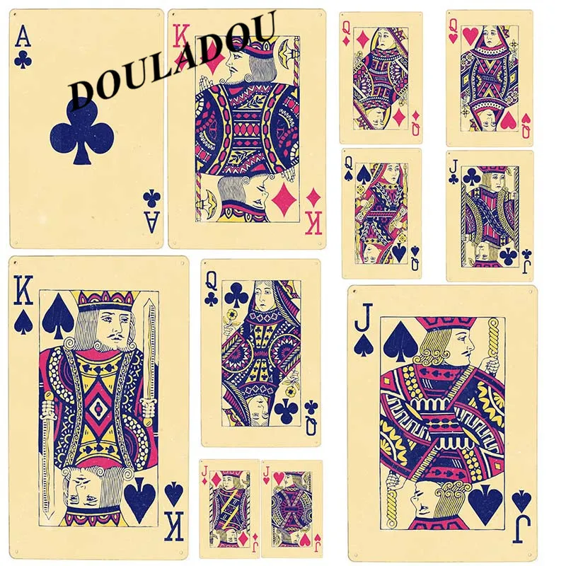 

[Douladou]Creative Poker Vintage Metal Tin Signs Home Hotel Beer Bar Cafe Wall Decoration Crafts Poster Shop Sticker20x30CM