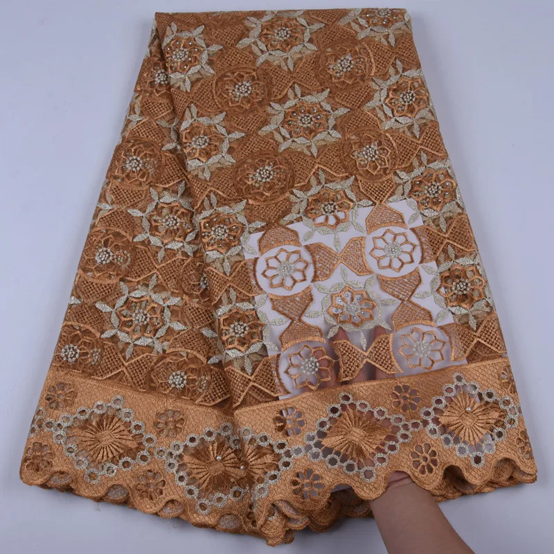African Lace Fabric Women Fashion Beautiful Orange Color High Quality Net Embroidery French Tulle For Wedding F802 | Дом и сад