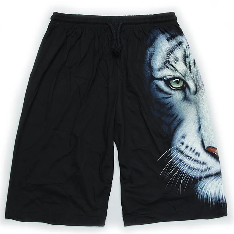 Шорты мужские светящиеся с 3D принтом тигра хлопок персонализированные