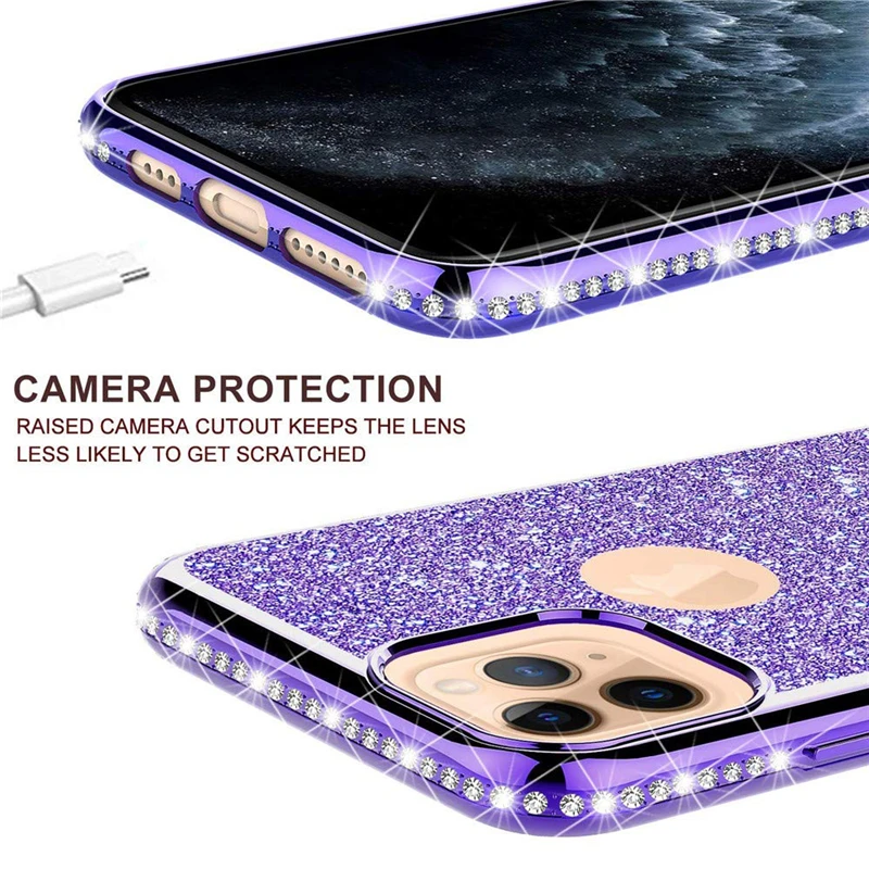 Роскошный силиконовый чехол со стразами для iPhone 11 Pro max 2019 мягкий из ТПУ Apple iphone XR XS