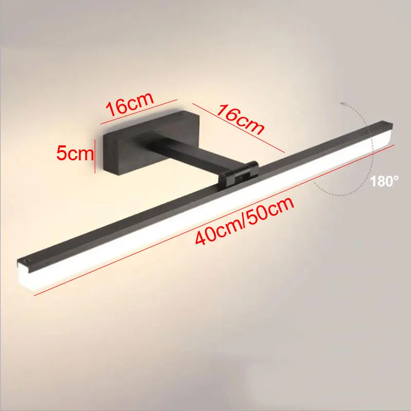 Светодиодная зеркальная лампа для внутреннего освещения спальни ванной макияжа