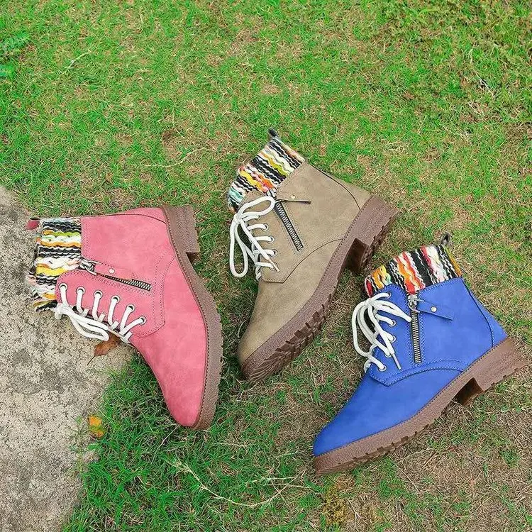 

Women's boots new warm Martin boots short solid color women's fashion all-match women's shoes personality trend retro style hot