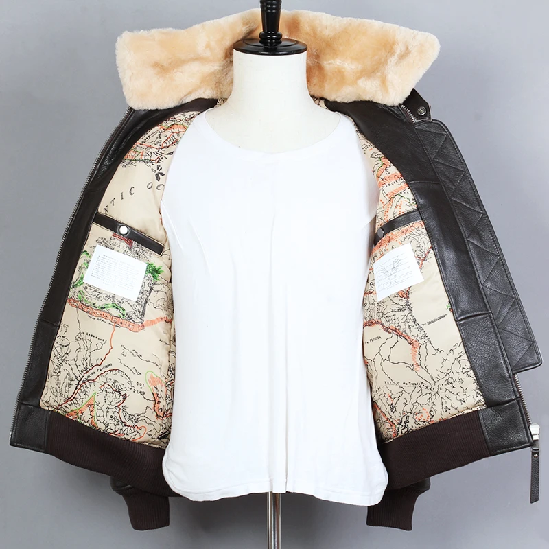 Мужская Байкерская байкерская куртка из натуральной воловьей кожи FLY AVIREX бомбер