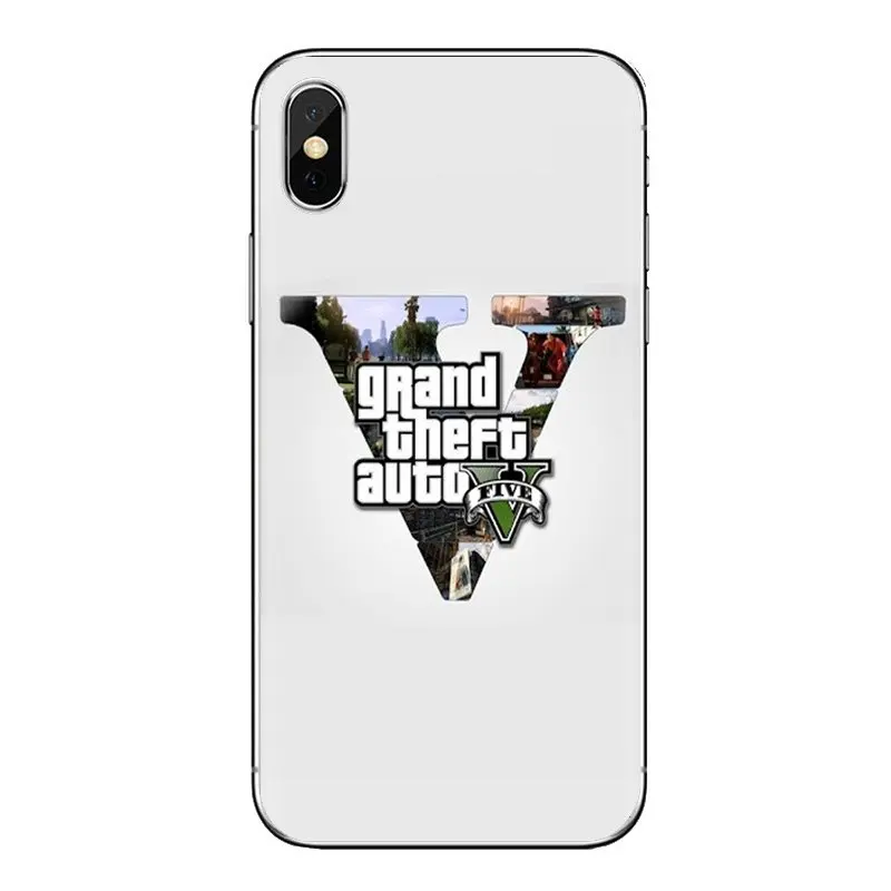 Для iPhone XS Max XR X 4 4s 5 5S 5C SE 6 6S 7 8 Plus samsung Galaxy J1 J3 J5 J7 A3 A5 Grand Theft Auto GTA логотип мягкий Чехол