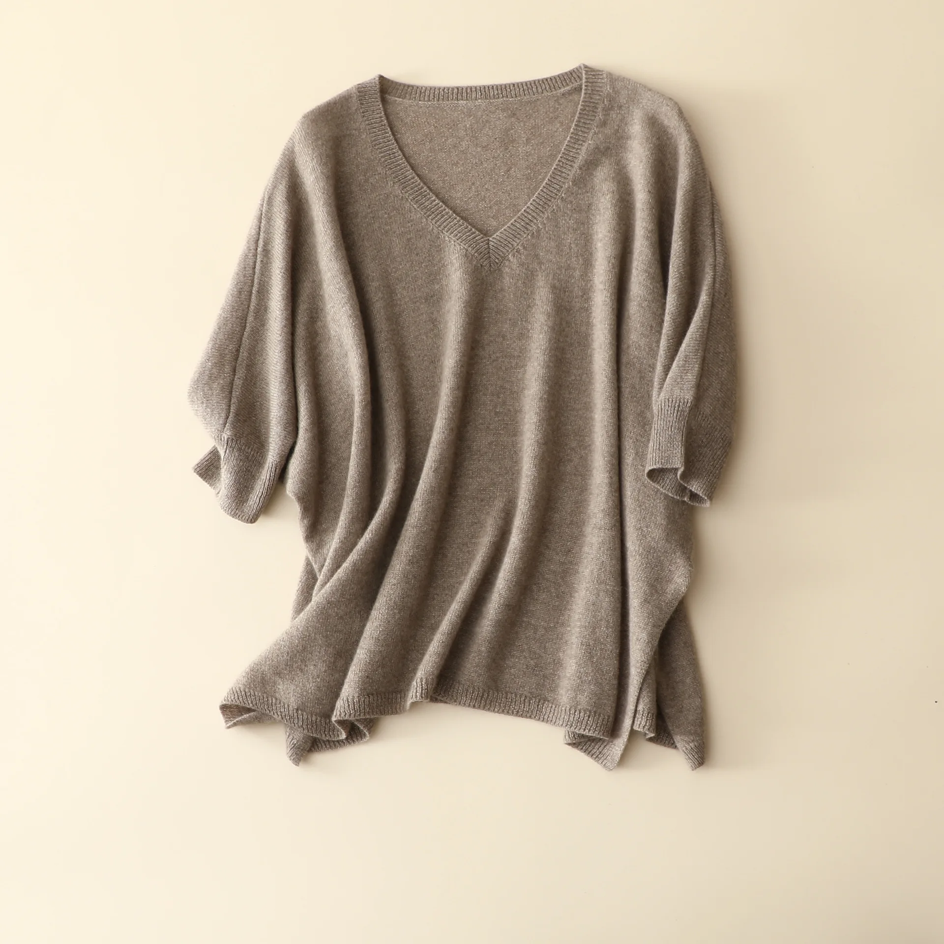 Masigoch осенний Новый Неокрашенный рукав летучая мышь 100% кашемир свободный