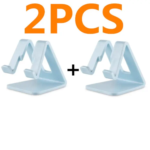 2pcs blue Универсальный настольный держатель для планшета, мобильного телефона, держатель с противоударной силиконовой накладкой, крепкая пластиковая подставка-держатель для сотового телефона, крепление - Цвет: 2pcs blue