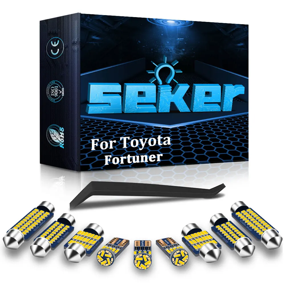 

Seker Canbus Interior LED For Toyota Fortuner 2005 - 2014 2015 2016 2017 2018 2019 LED Interior Map Dome License plate light