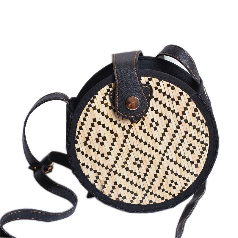 

Lovevook woven rattan bag round bamboo bags for ladies summer beach bags for travel women messenger crossboday bags 2020 Bohemia