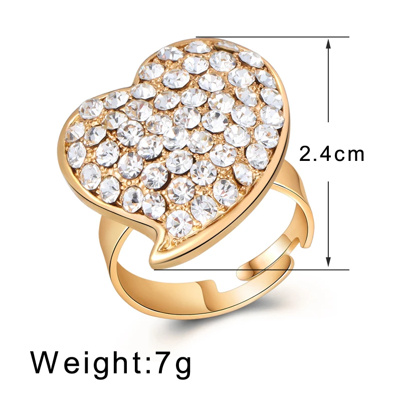 Новые модные обручальные кольца с кристаллами в форме сердца Лидер продаж