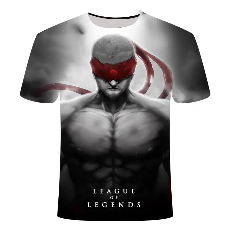Футболка с 3D принтом League of Legends games мужская женская футболка с коротким рукавом Yasuo Leesin Darius Garen Thresh большой размер 6XL