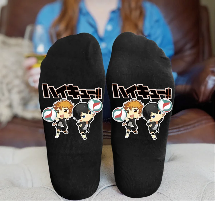 

Anime Haikyuu!! Daily Socks Harajuku Korea Japanese Cotton Kitten Flame Socks Men Christmas Socks
