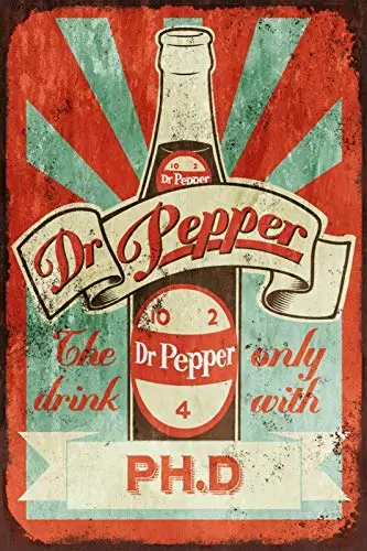 Dr Pepper Bottled Drink Metal Tin Sign 8x12 Inch Decor