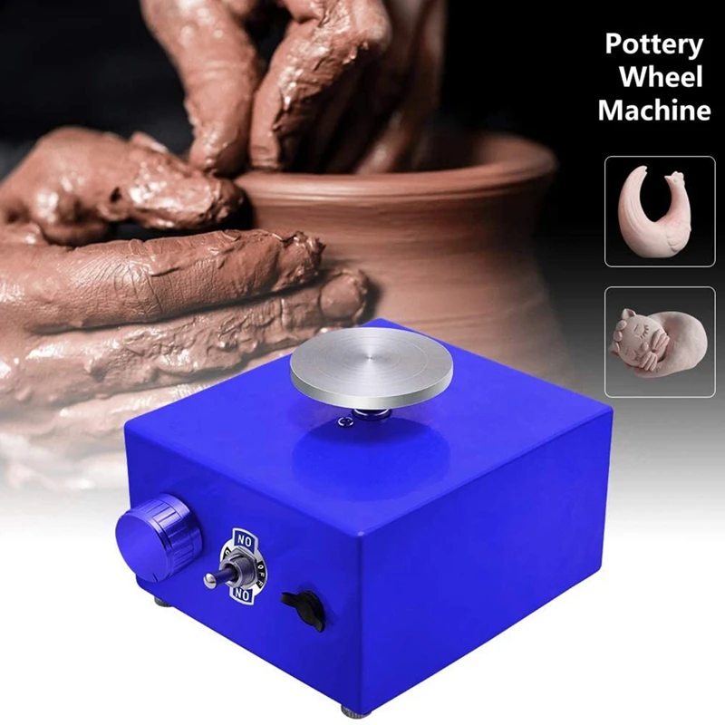 

Promotion! Mini Turntables Pottery Wheel, Pottery Machine Electric Pottery Wheel DIY Clay Tool with Tray for Ceramic Work EU Plu