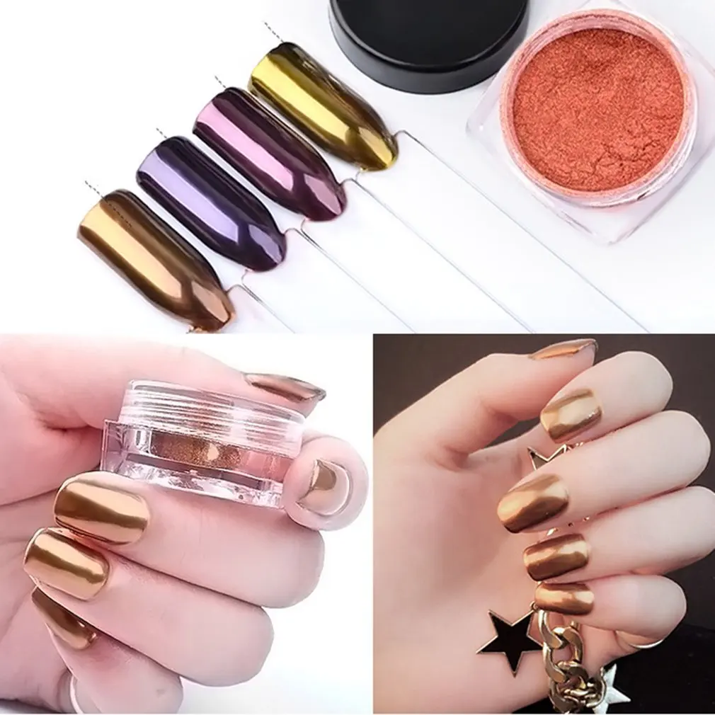 Маникюрный зеркальный порошок розовое золото местное 2 г русалка очень тонкий