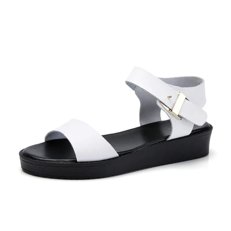 2019 г. летние женские сандалии из натуральной кожи на плоской подошве с ремешками