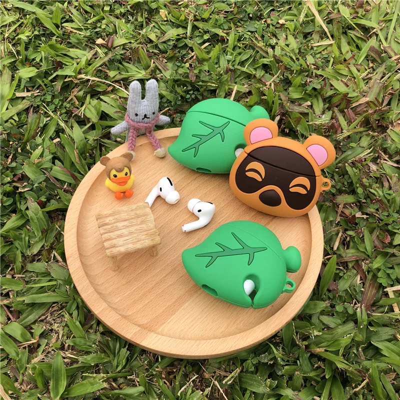 

Animal Crossing Case for AirPods 1 2 Cute Cartoon Silicone Headphone Case Funda for Air Pods Case Tom Nook cover with Keychain