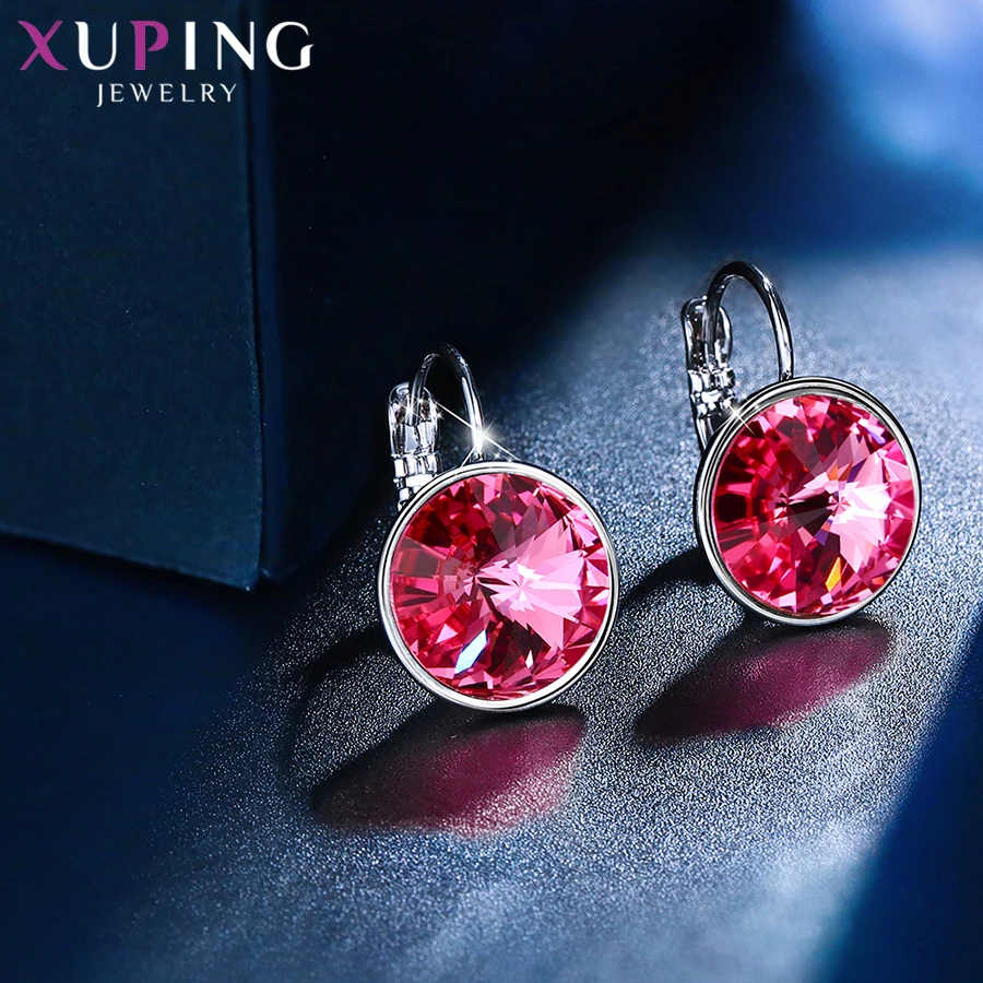 Xuping стильные элегантные блестящие серьги-кольца с кристаллами от Swarovski Подарок на годовщину для женщин девочек M99-20641