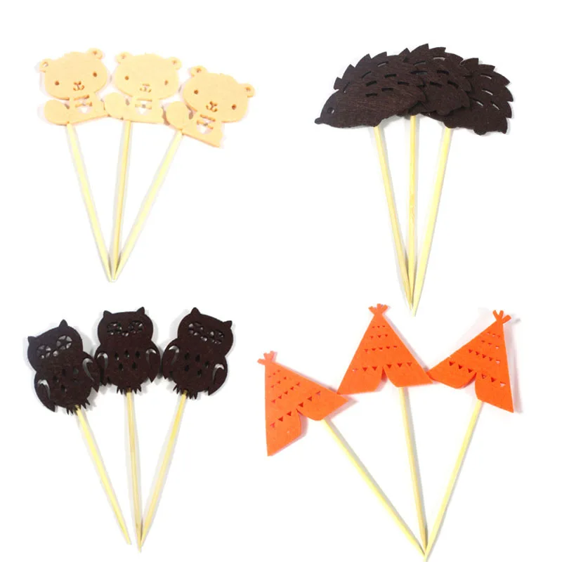 Топпер для торта с изображением животных 24 шт.|Товары украшения тортов| |