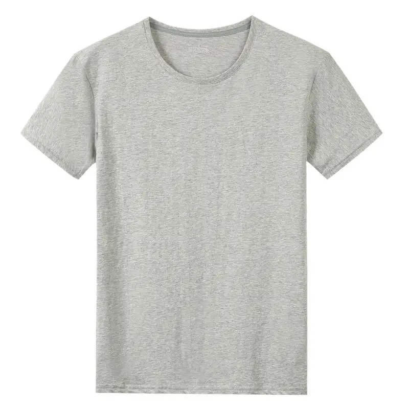 Grey Японские футболки футболка для мужчин и женщин хлопок Летние Короткие однотонные Мужские Женские базовые футболки простые с круглым вырезом размера плюс 5xl - Цвет: Grey