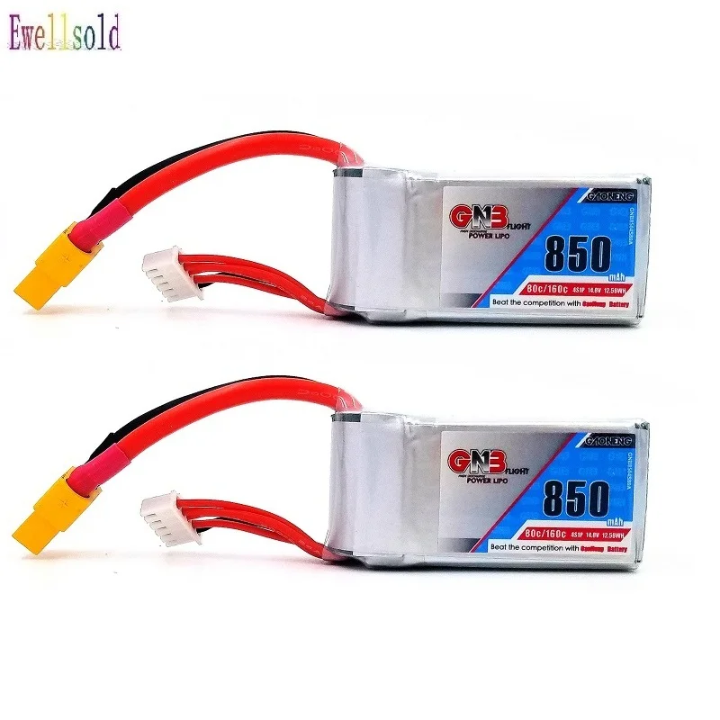 Ewellsold GNB 1 3 шт. 4s 14 8 в 850 мАч 80/160C Lipo батарея XT60 разъем для FPV гоночный Дрон RC