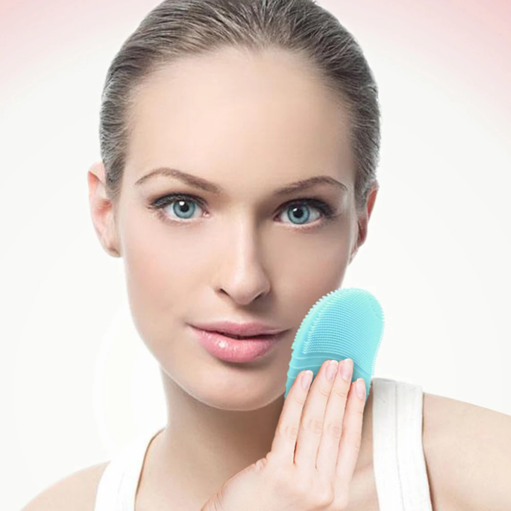 USB щетка для очищения лица электрическая силиконовая мини звуковая очищающее
