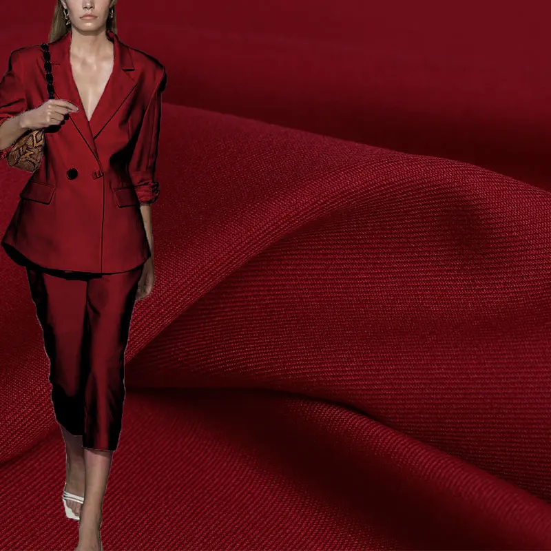 

Red Raspberry Japan Twill Worsted Wool Fabrics Garment Materials Women Suits Pants Sewing DIY Cloth Tailor Fresshipping