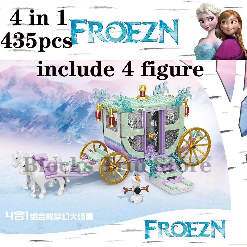 

2021 New Aisha Princess Ice and Snow Dream Carriage Model Set Building Block Assembly Toys Children's Birthday Gifts Boys Girls