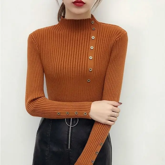 Повседневный осенне-зимний женский толстый свитер пуловеры с длинным рукавом и