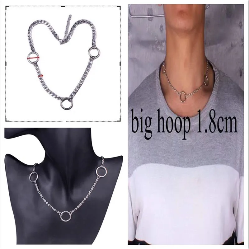 Ожерелье из нержавеющей стали для косплея мужчин и женщин цепочка-чокер с тремя