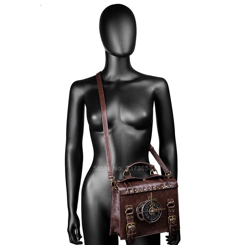 

Renaissance Navigator Shoulder Bags Medieval Costume Steampunk Bomber Cosplay Antique Gear Leather Carnival Party Crossbody