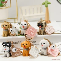 cartoon dog lanyard keychain school bag pendant car accessories key ring girl decoration gift kawaii backpack keychains for